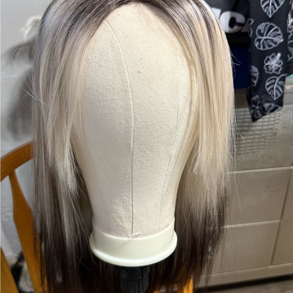 Chic Ombre Black and Blonde Wig